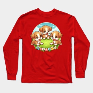 A trio of playing puppies Long Sleeve T-Shirt